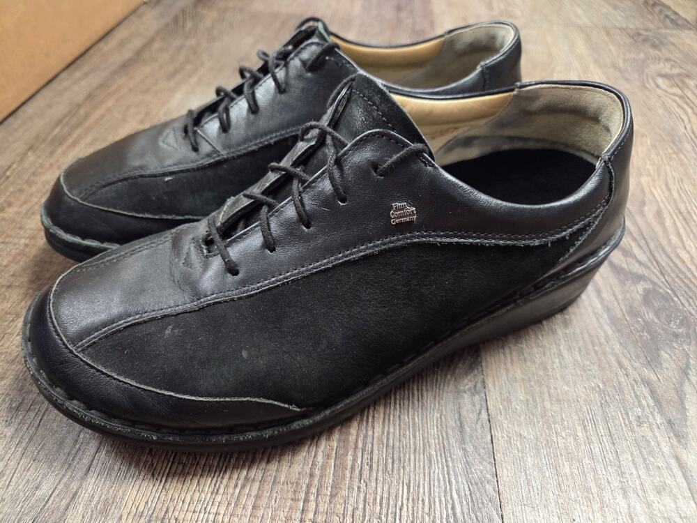 Finn Comfort Hanoi Black Leather Casual Comfort Sneakers Shoes EU40 - US 9/9.5